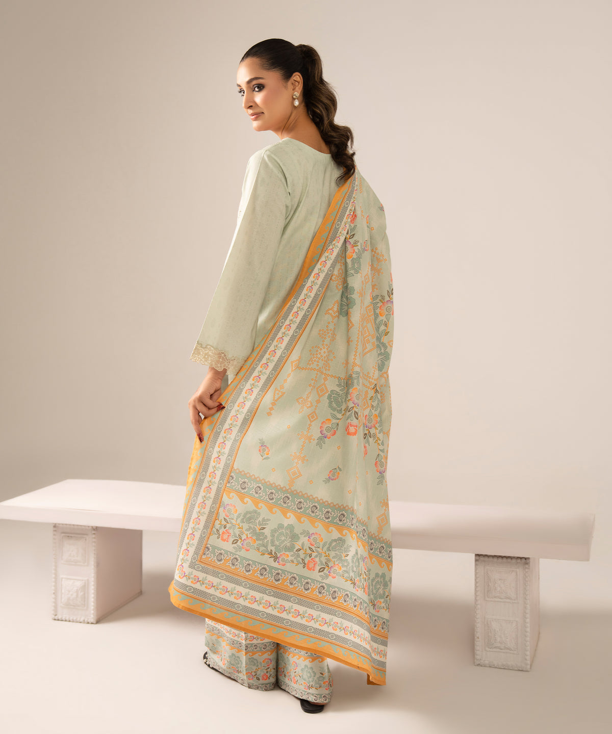 3PC Printed Embroidered Khaddar - 2602