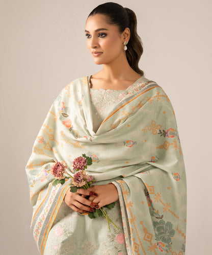 3PC Printed Embroidered Khaddar - 2602