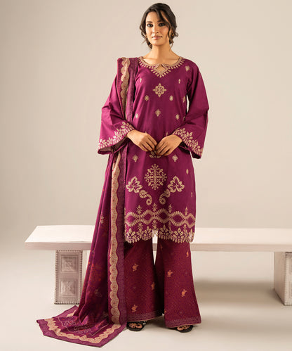 3PC Printed Embroidered Khaddar - 2607