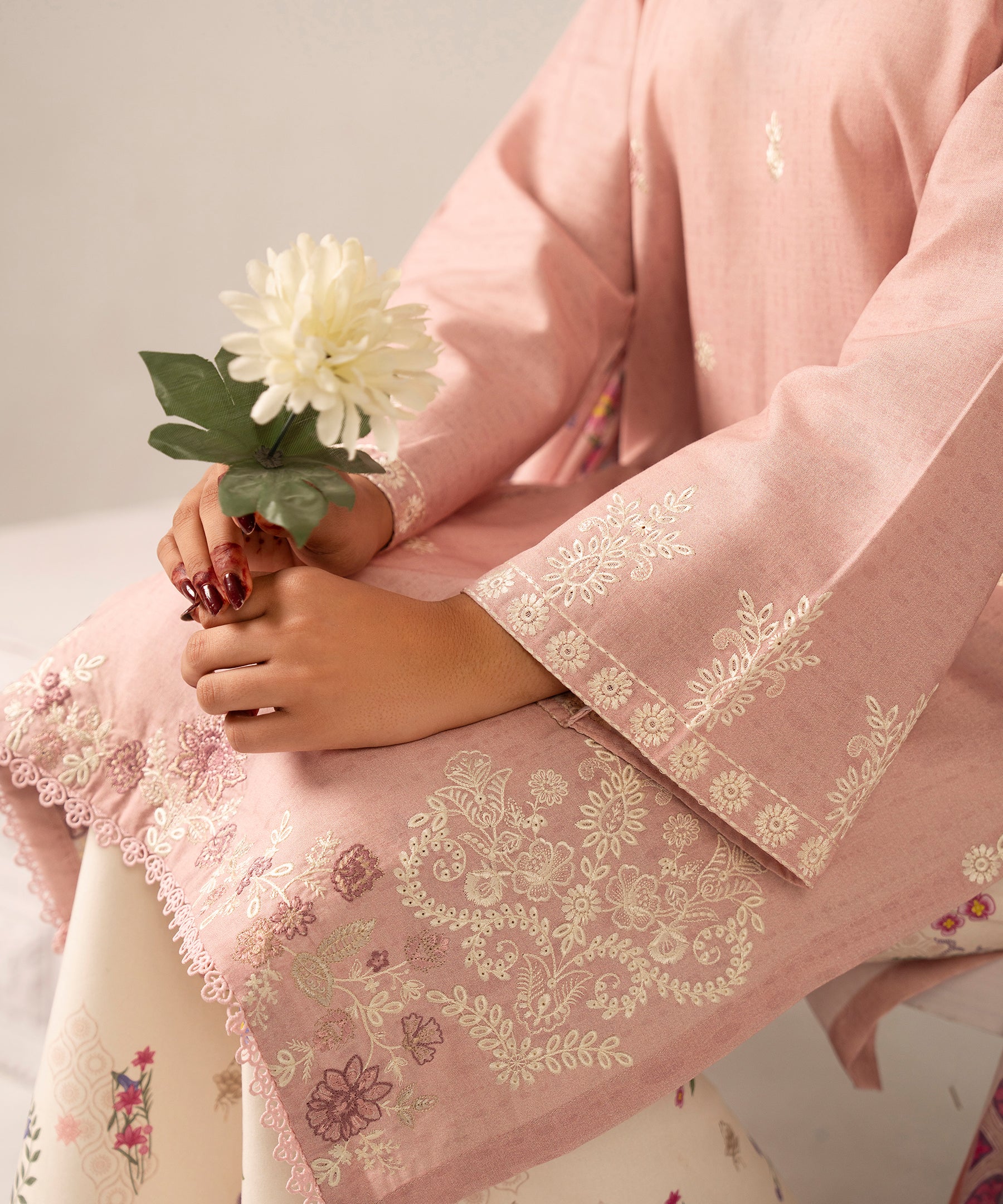 3PC Printed Embroidered Khaddar - 2610