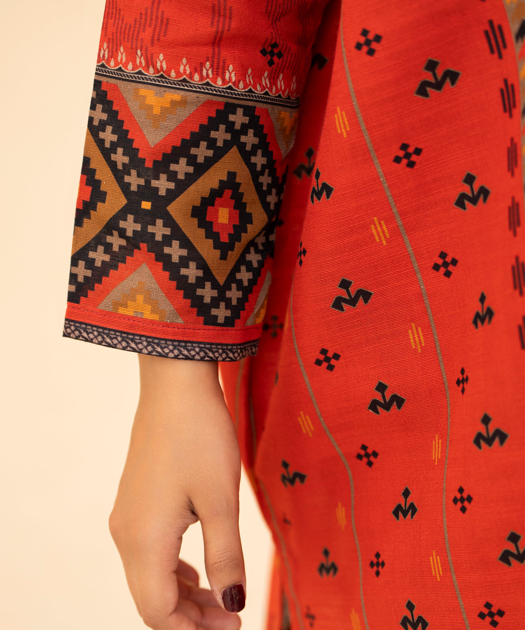 3PC Printed Slub Khaddar - 2611