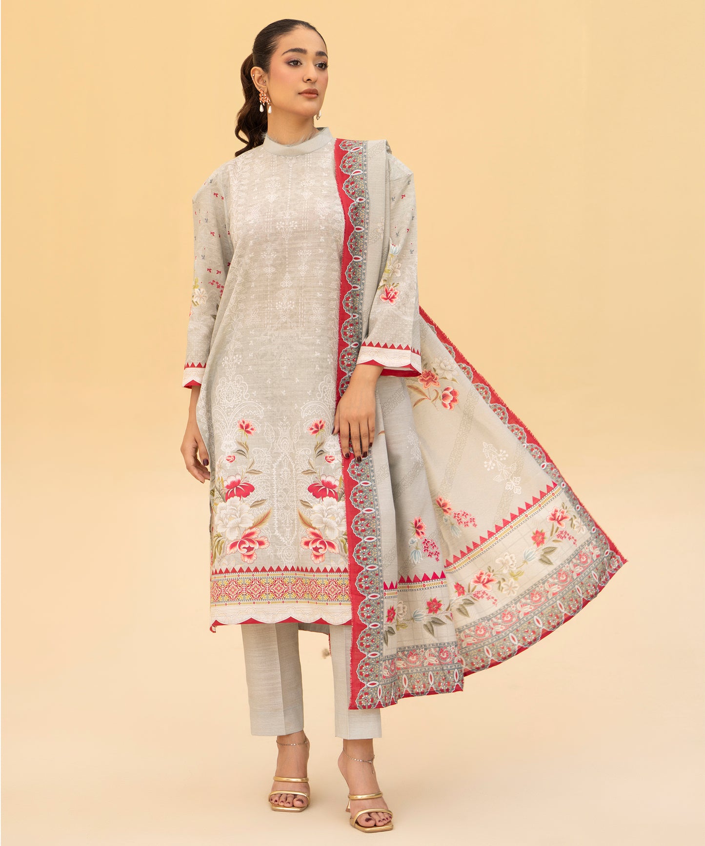 Women Printed 3 Piece Suit  - DT2619