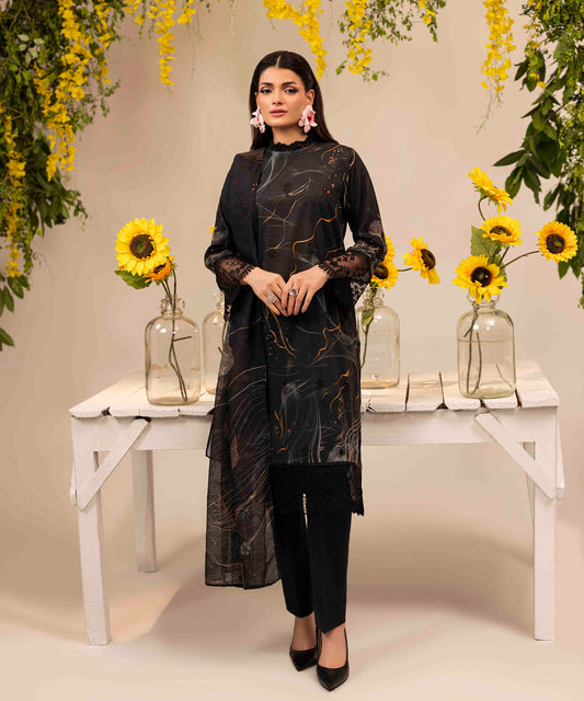Women Printed Embroidered 3 Piece Suit - UDE269