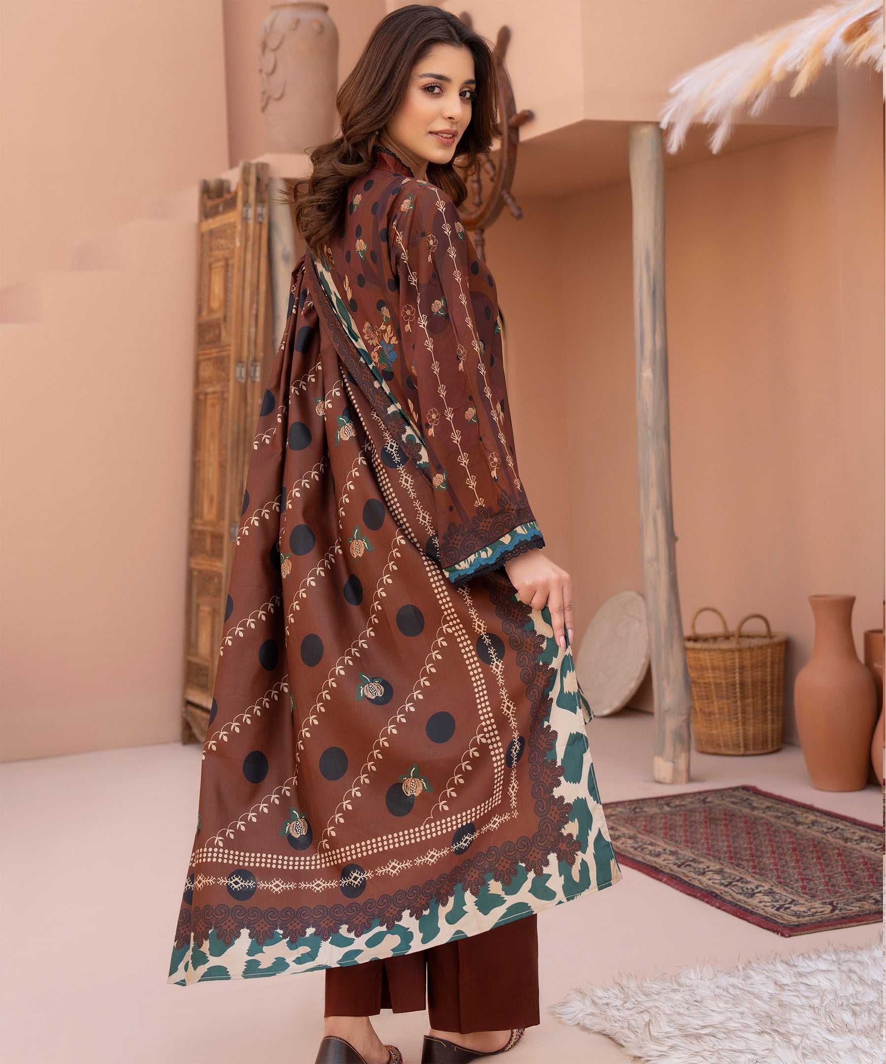 3PC Anarkali Digital Linen 138