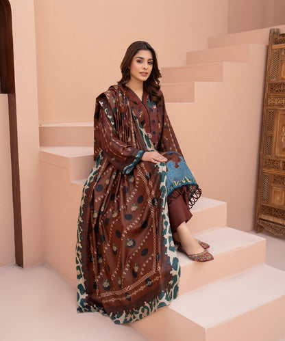 Women Printed 3 Piece Suit  - AND138