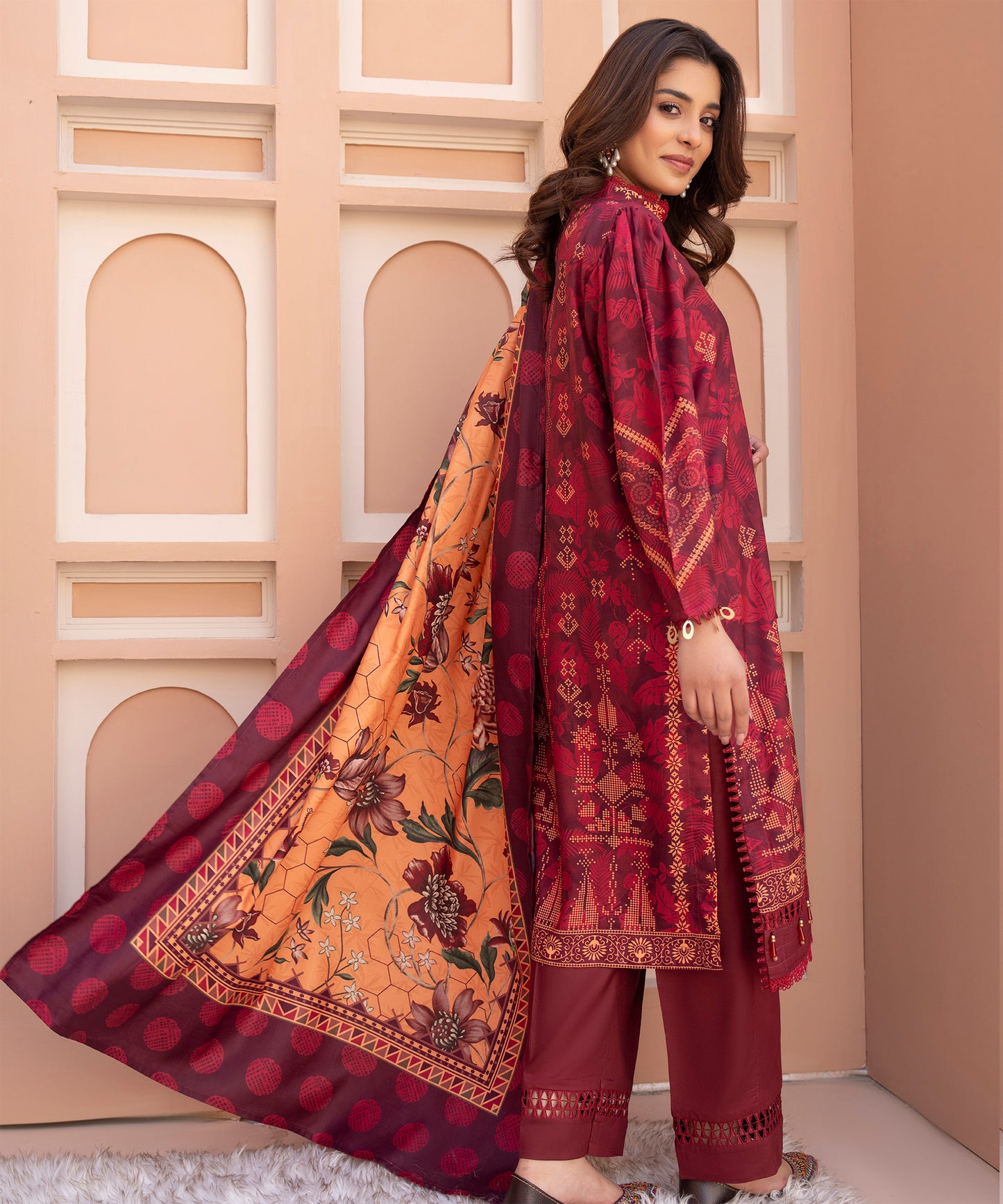 Women Printed 3 Piece Suit  - AND139