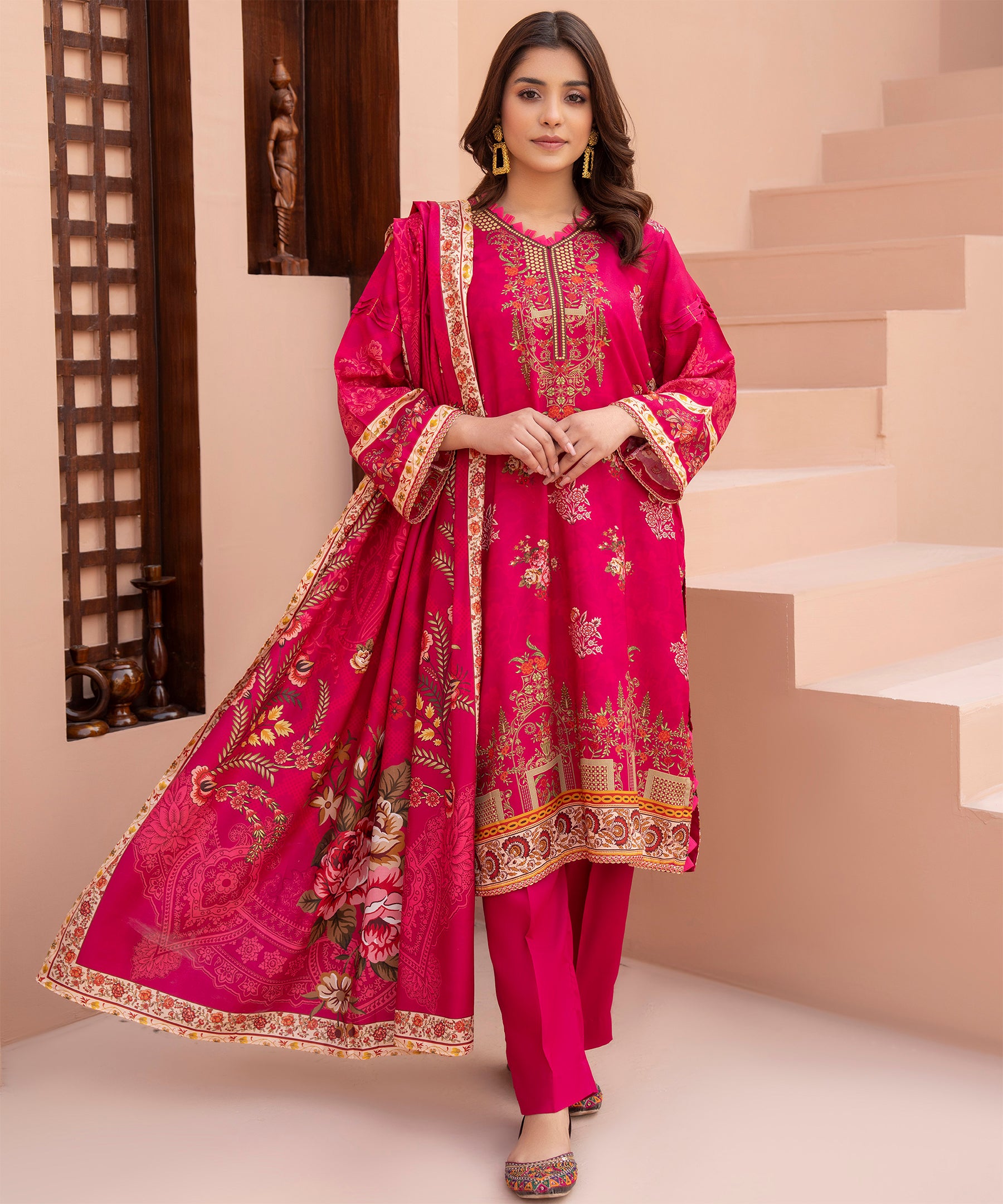 3PC Anarkali Digital Linen 140