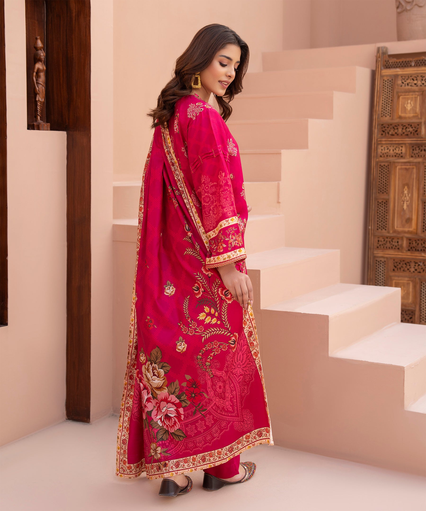 3PC Anarkali Digital Linen 140