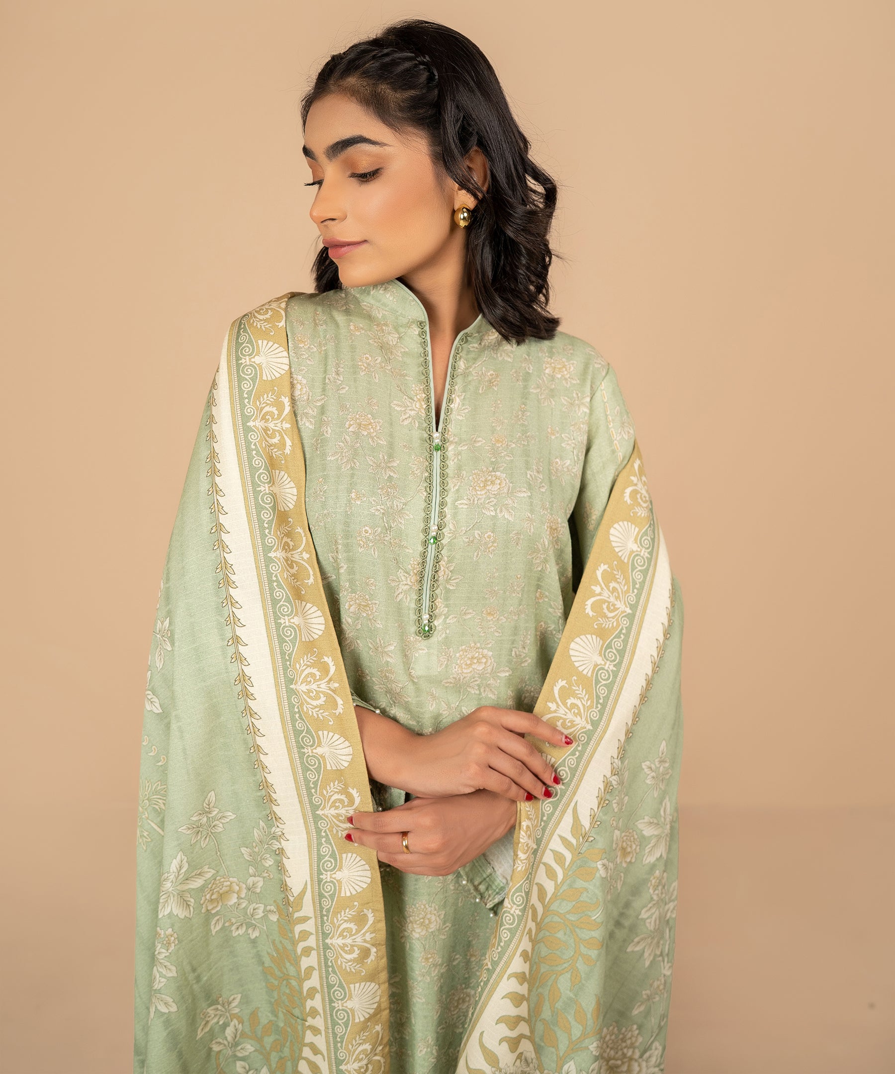 3PC Linen Karandi - 35