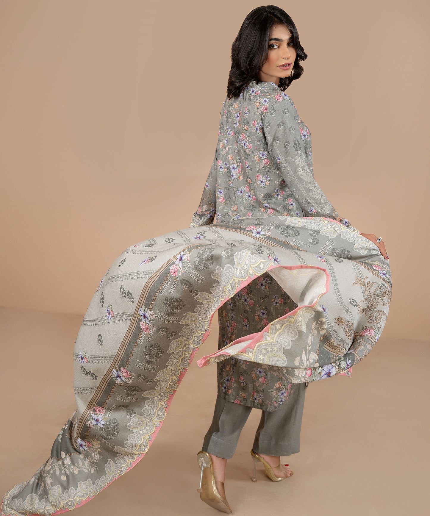 Women Printed 3 Piece Suit  - DKL036