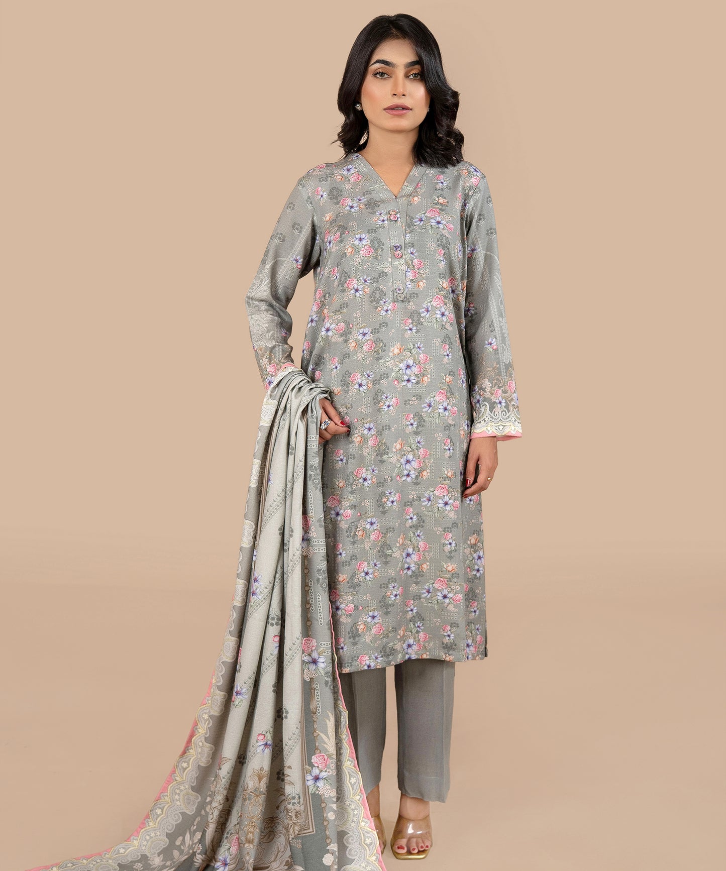 Women Printed 3 Piece Suit  - DKL036