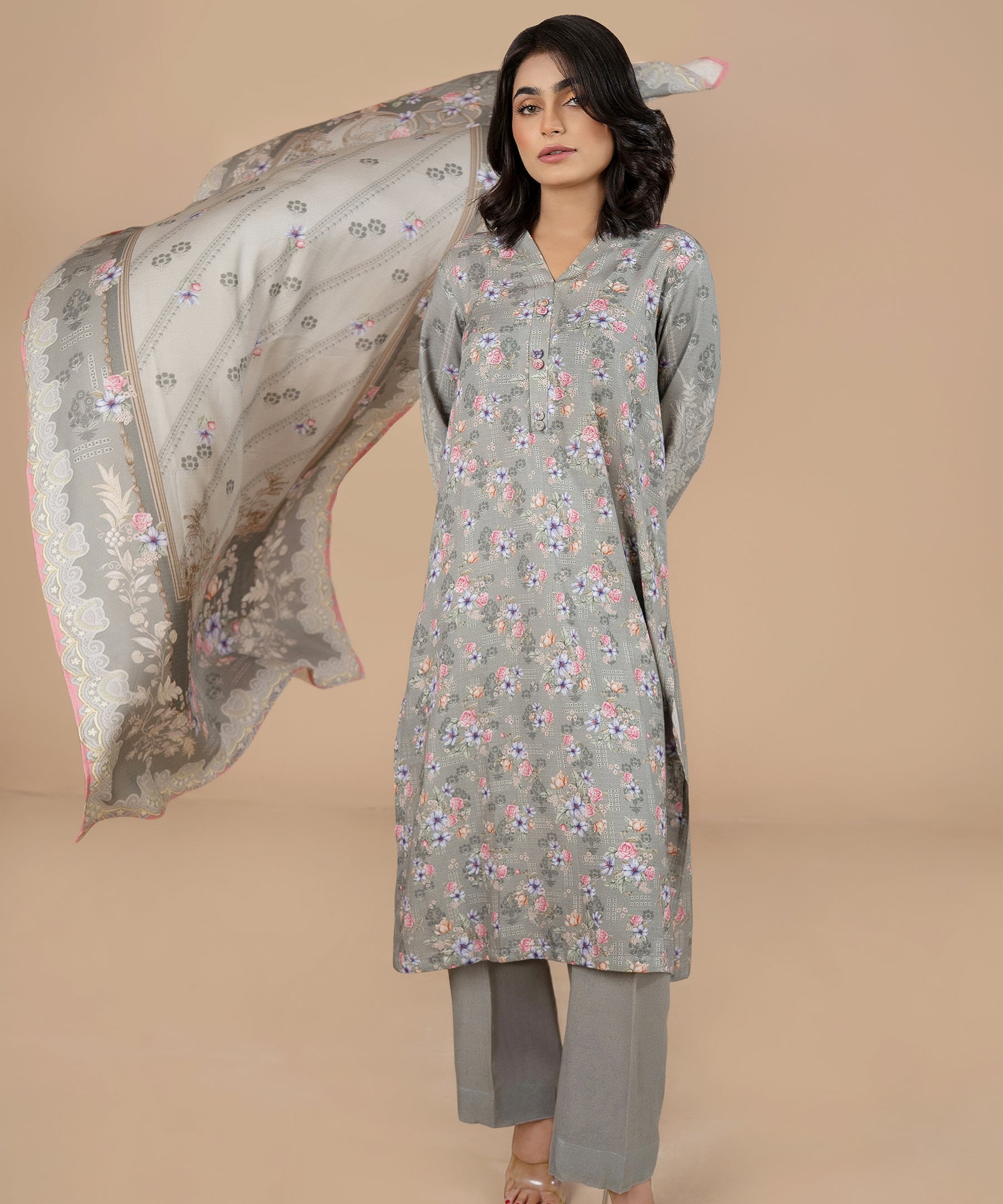 3PC Linen Karandi - 36