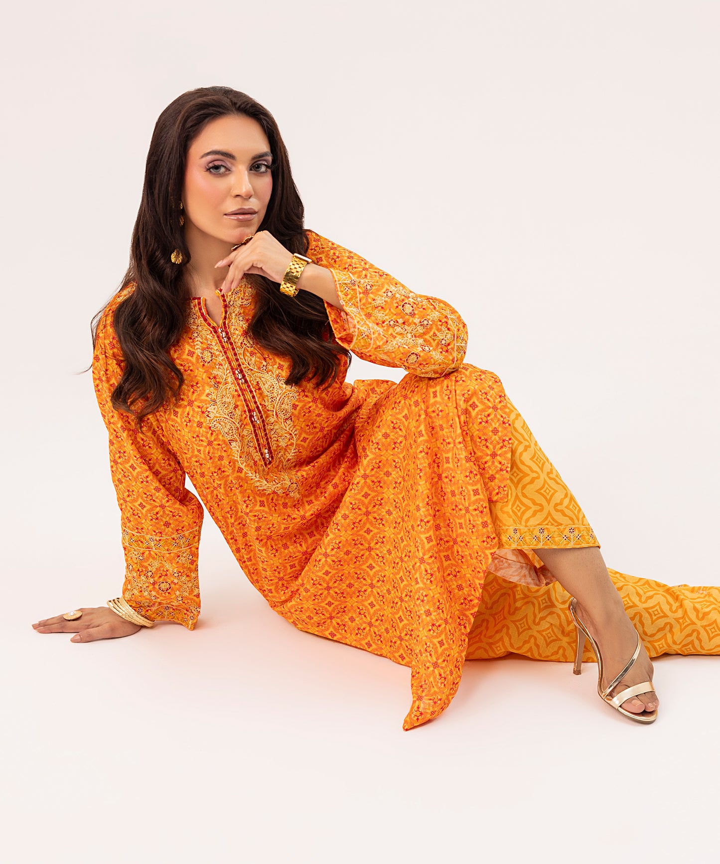 Women Printed Embroidered 2 Piece Suit - LDS1084