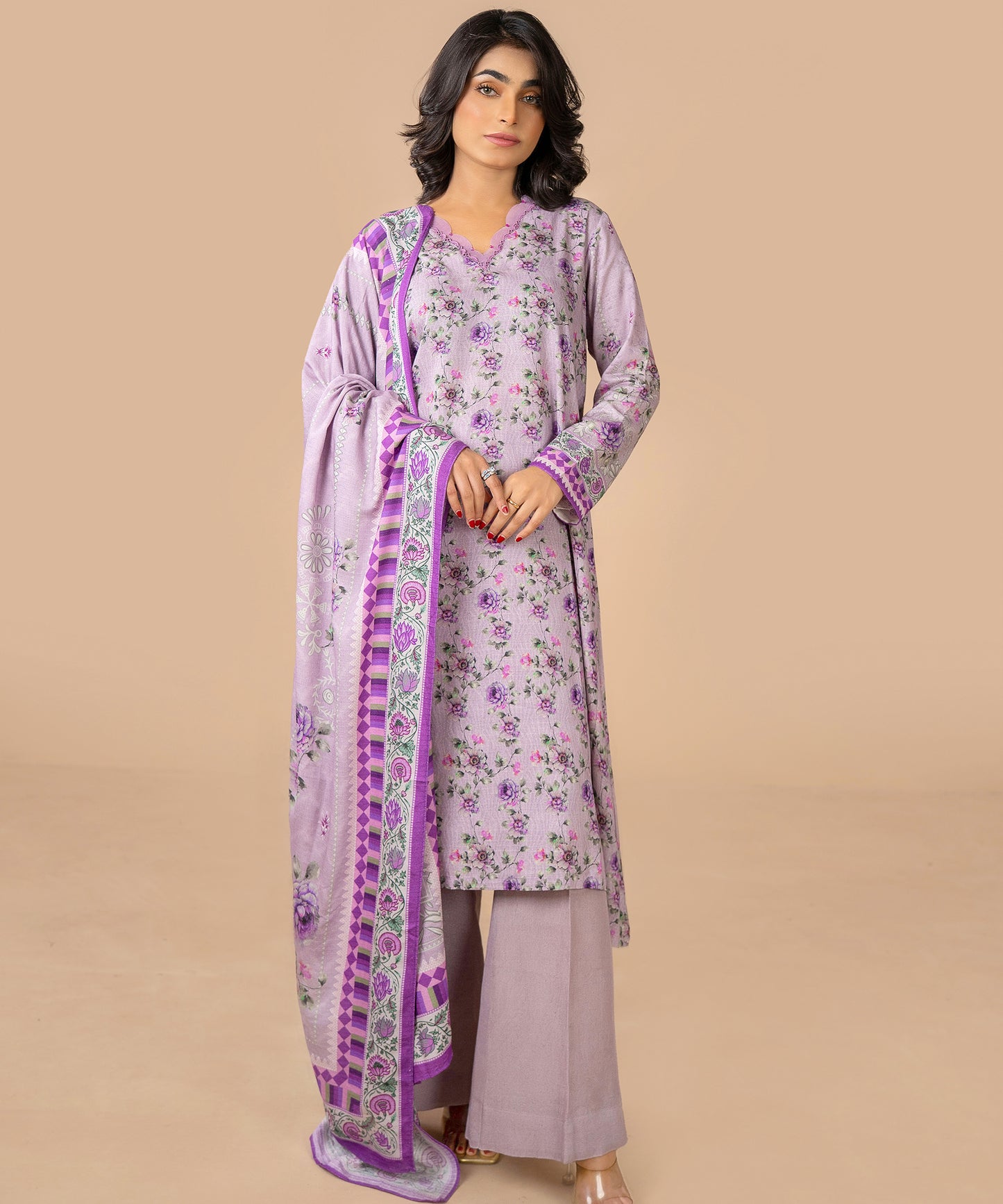 Women Printed 3 Piece Suit  - DKL038