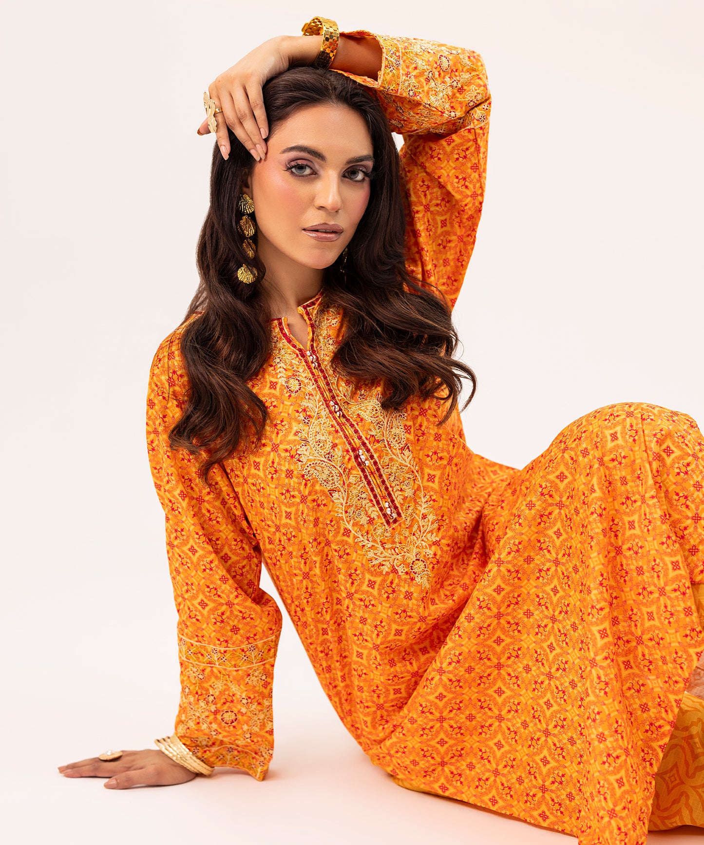 Women Printed Embroidered 2 Piece Suit - LDS1084