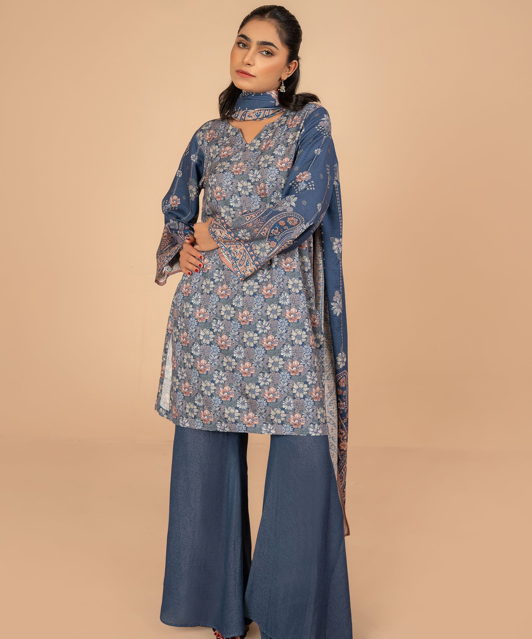 3PC Linen Karandi - 39
