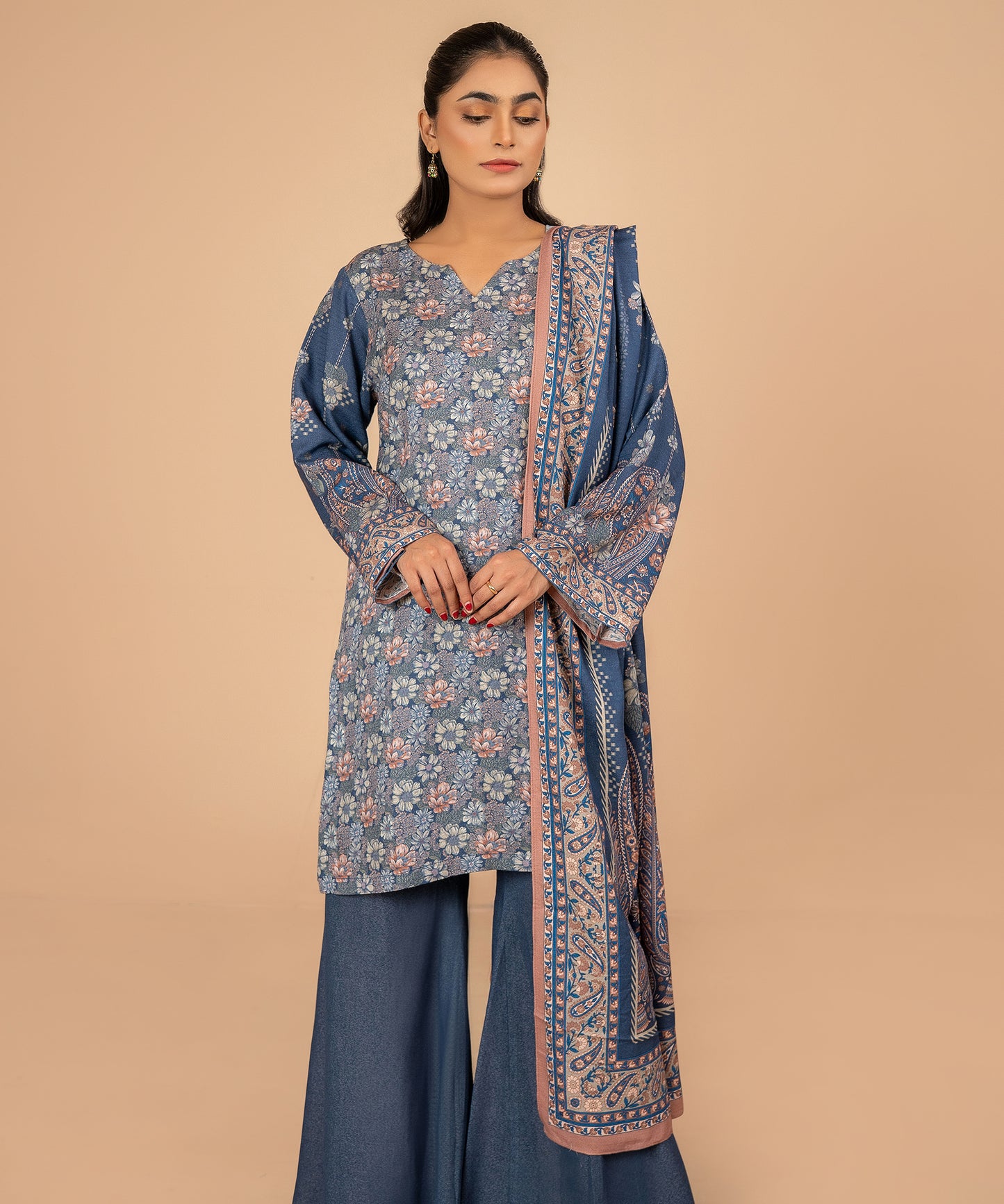 Women Printed 3 Piece Suit  - DKL039