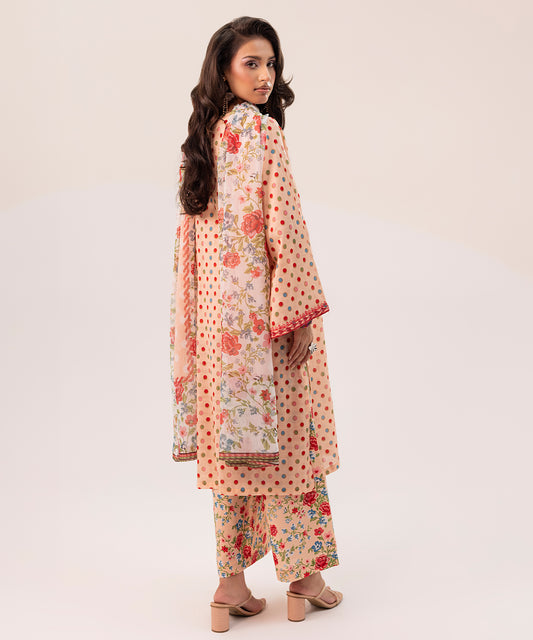 3PC Printed Embroidered Suit - LDS 1083