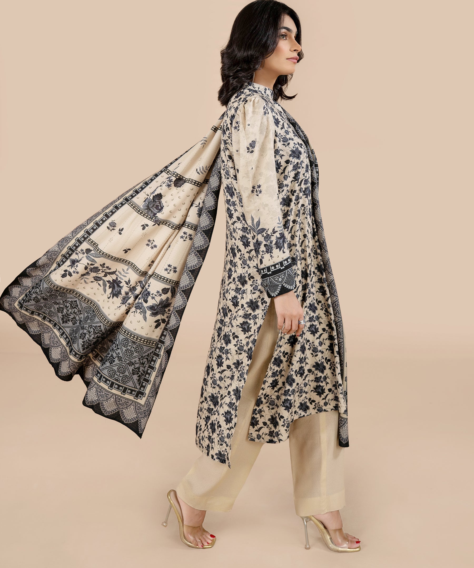 3PC Linen Karandi - 43