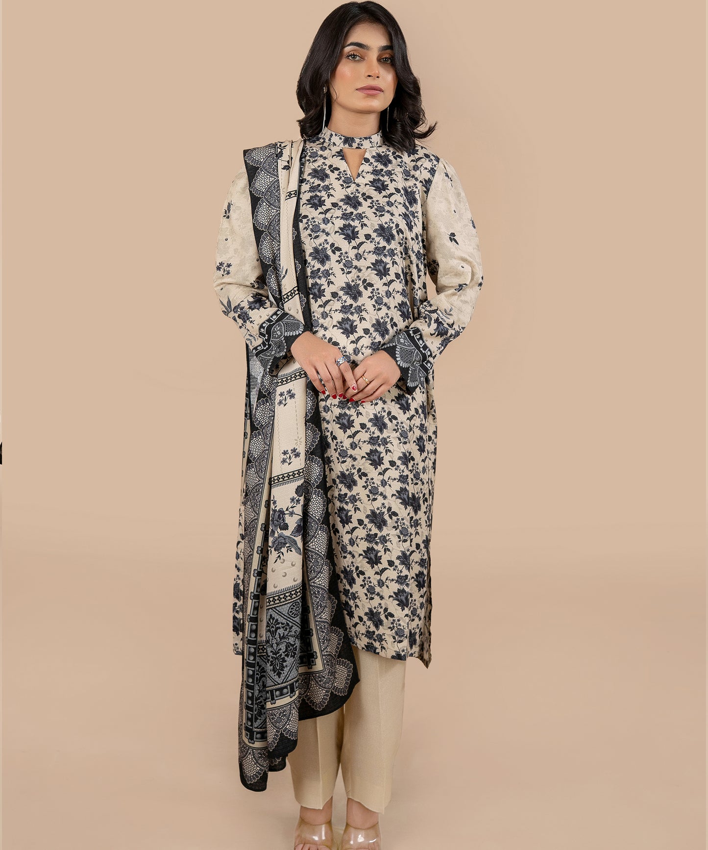 3PC Linen Karandi - 43