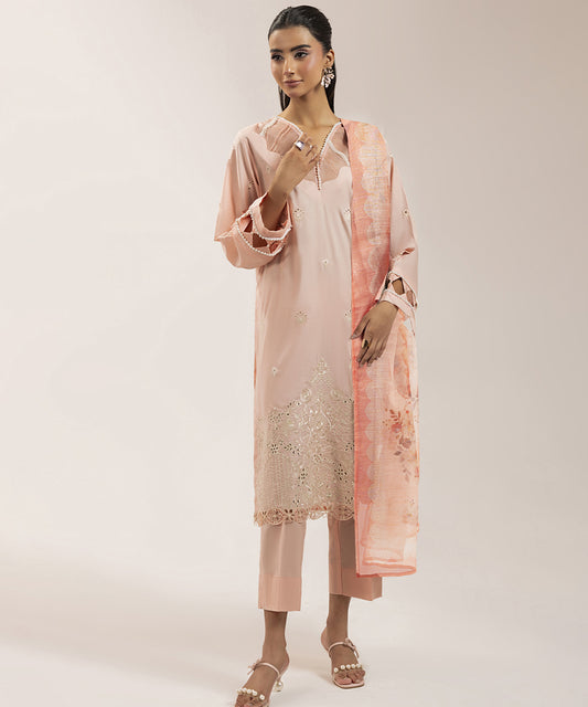 Women Solid Embroidered 3 piece Suit - ARTY54