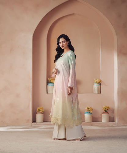 Women Solid Embroidered 3 Piece Suit - QUN072