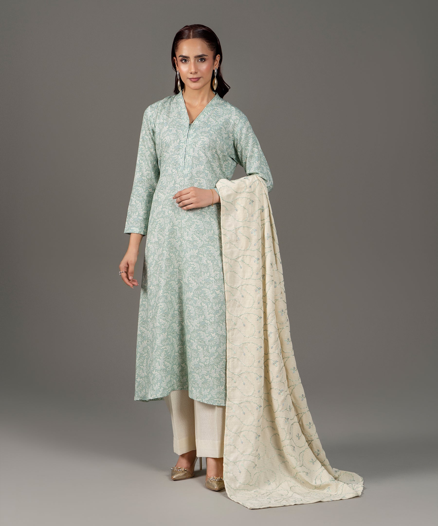 3PC Classic Linen Karandi - 637
