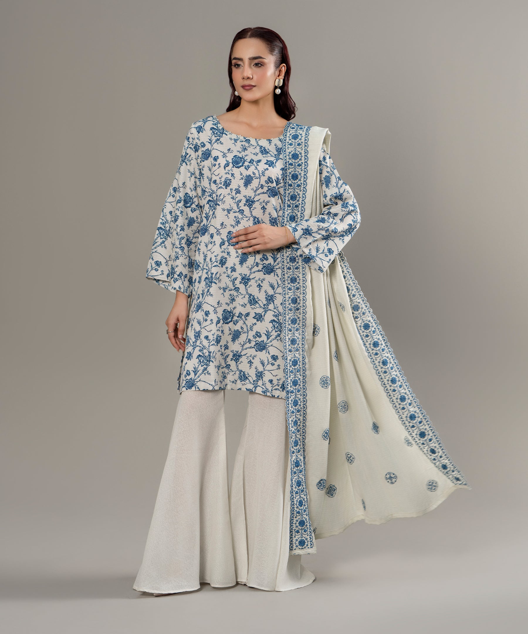 3PC Classic Linen Karandi - 638