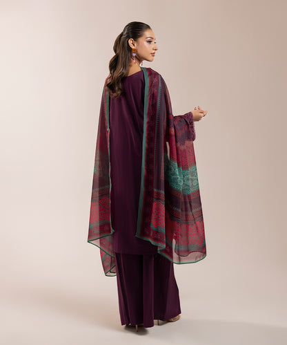Women Solid Embroidered 3 Piece Suit - ARTY64
