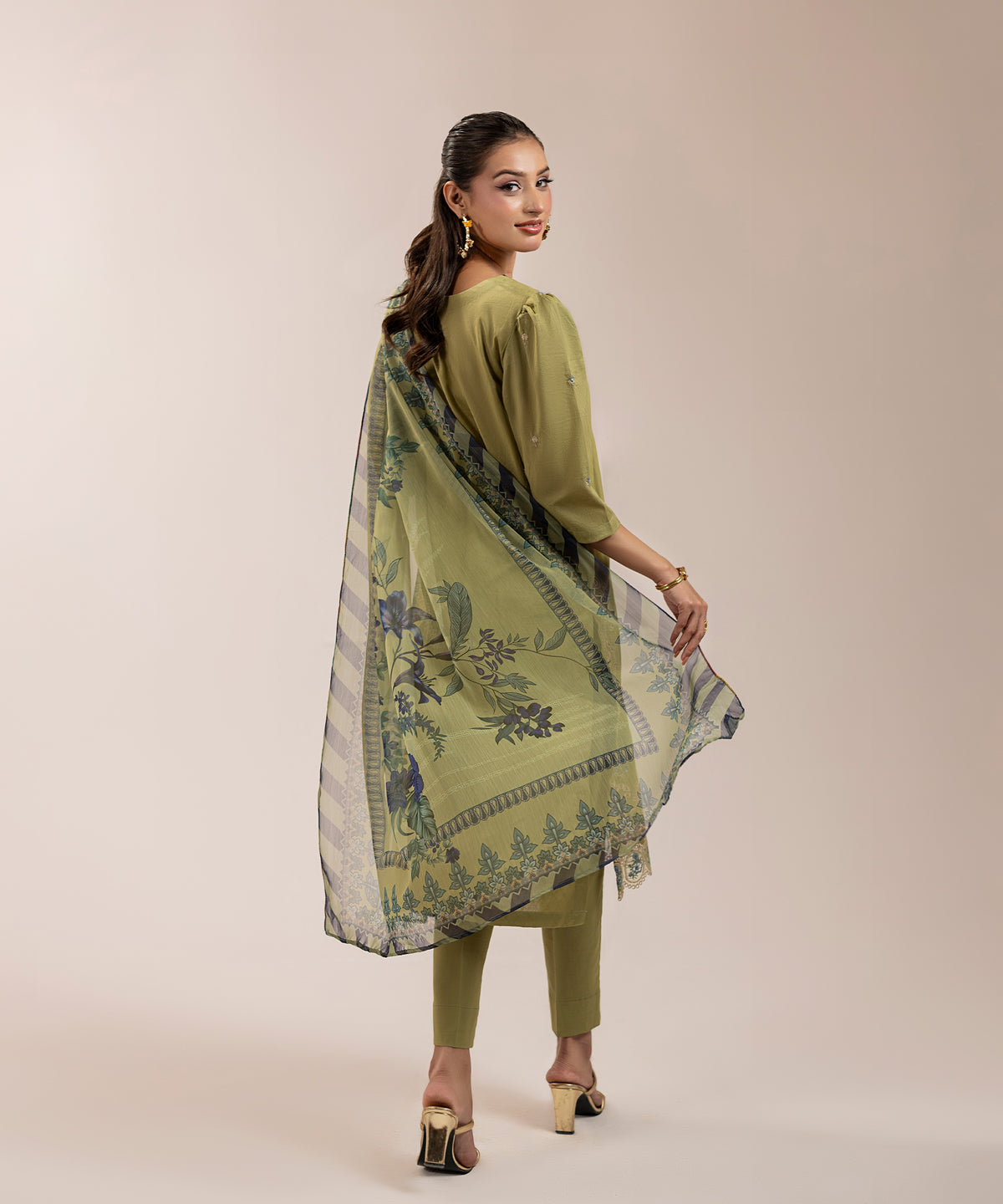 Women Solid Embroidered 3 Piece Suit - ARTY67
