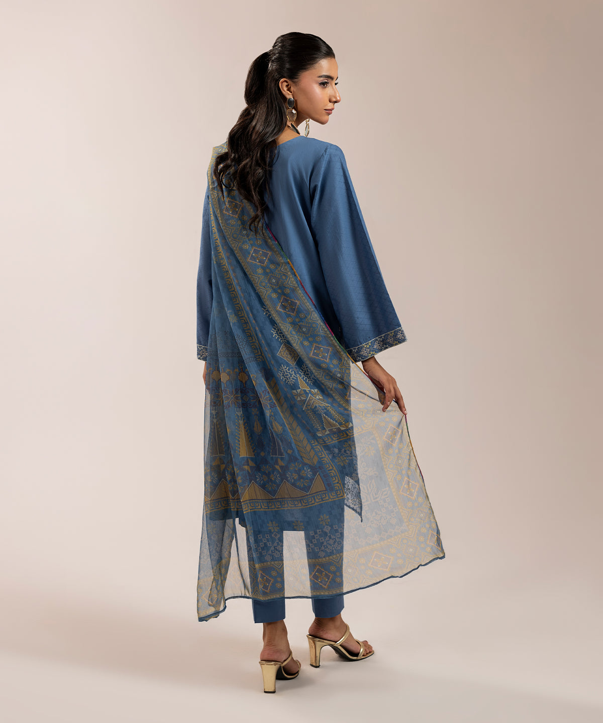 Women Solid Embroidered 3 Piece Suit - ARTY68