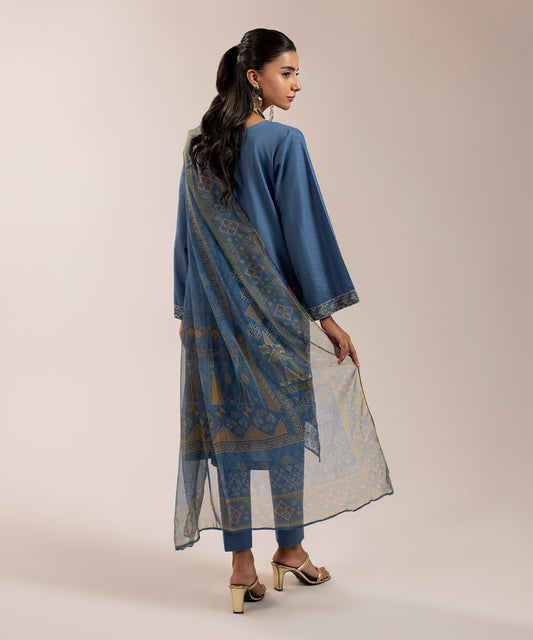 Women Solid Embroidered 3 Piece Suit - ARTY68