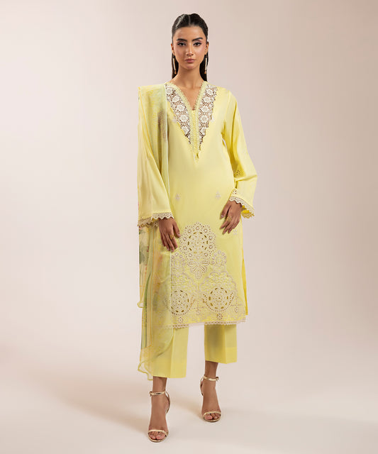 Women Solid Embroidered 3 piece Suit - ARTY69