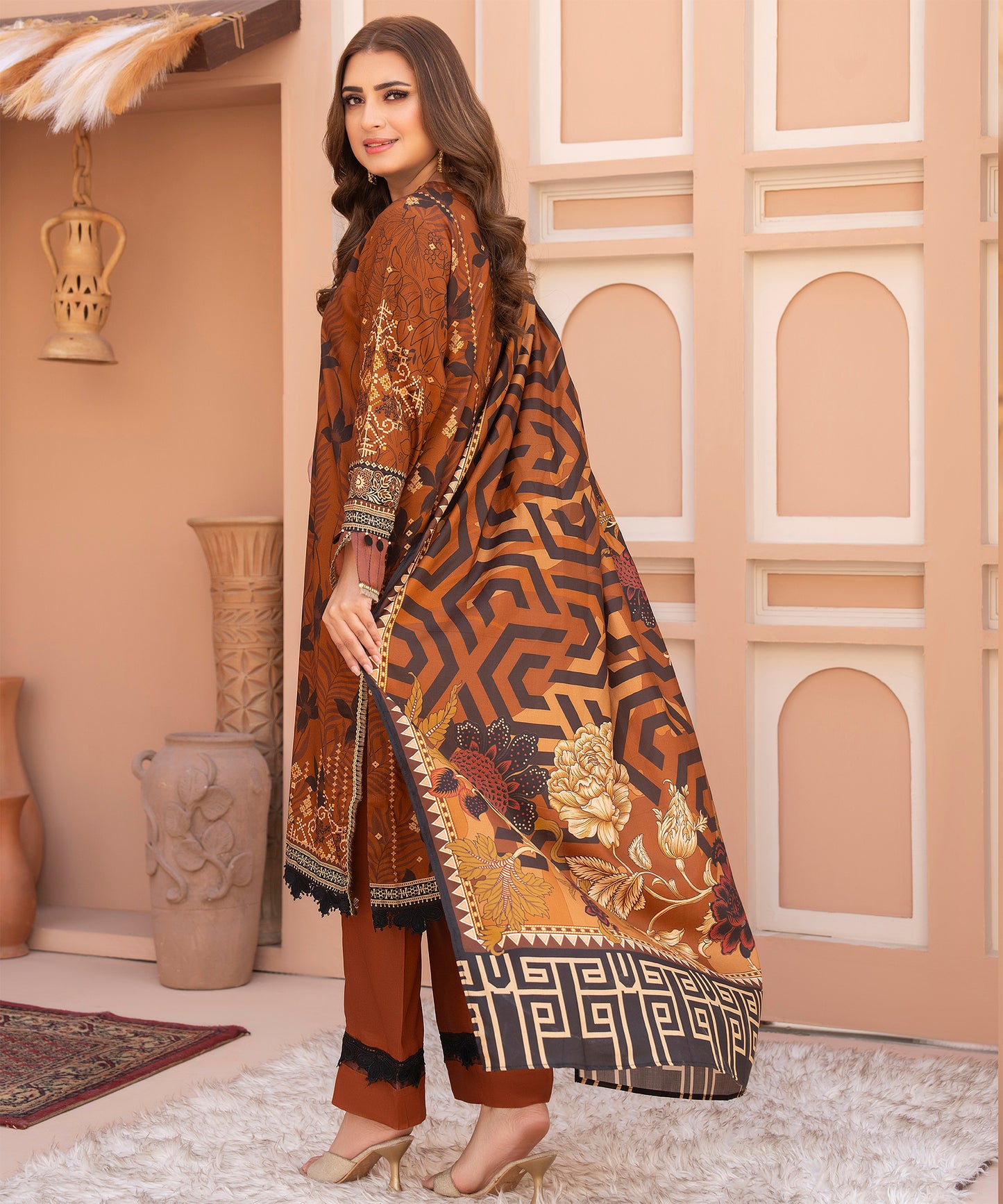 3PC Anarkali Digital Linen 132