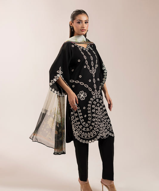 Women Solid Embroidered 3 piece Suit - ARTY70