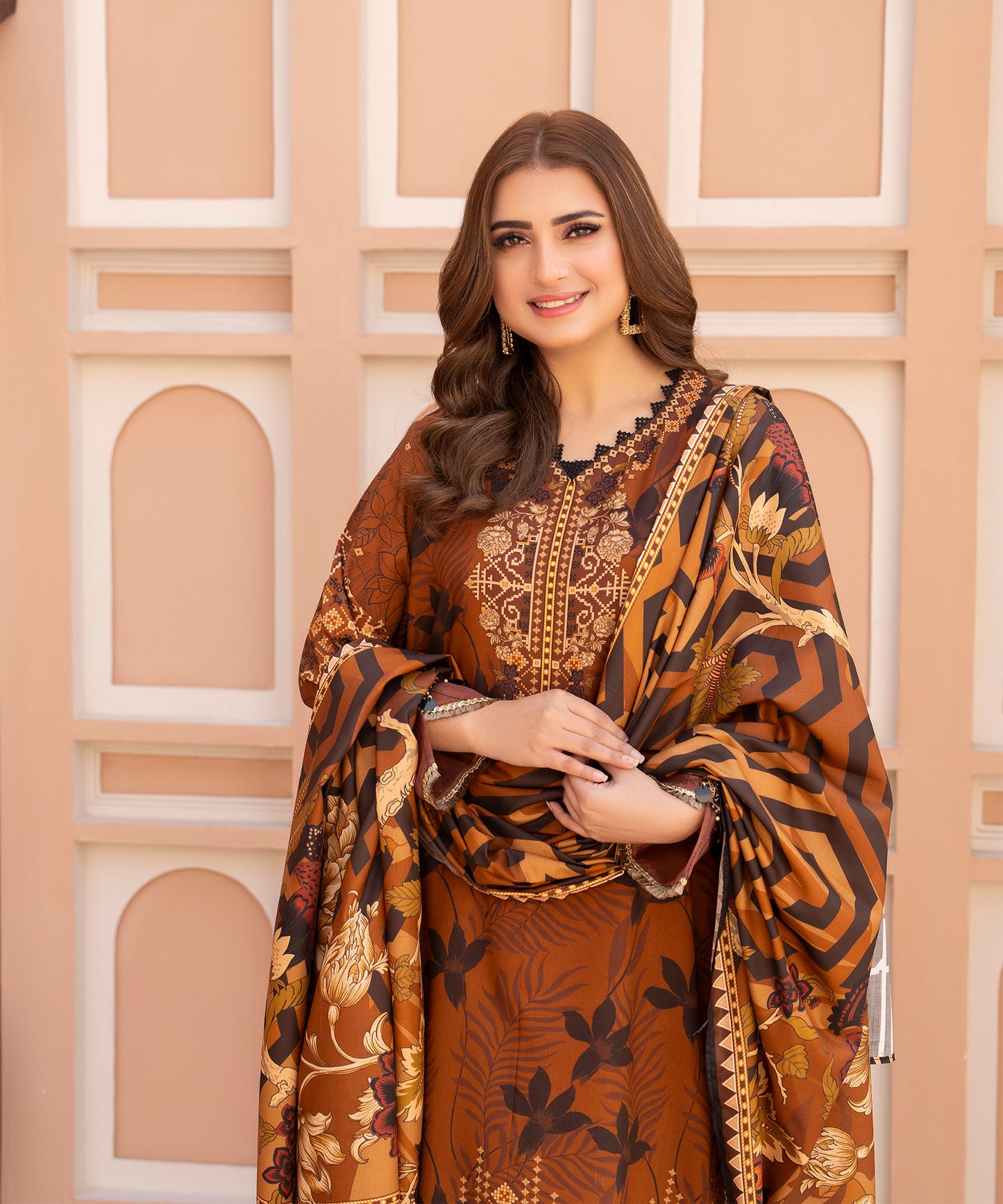 3PC Anarkali Digital Linen 132