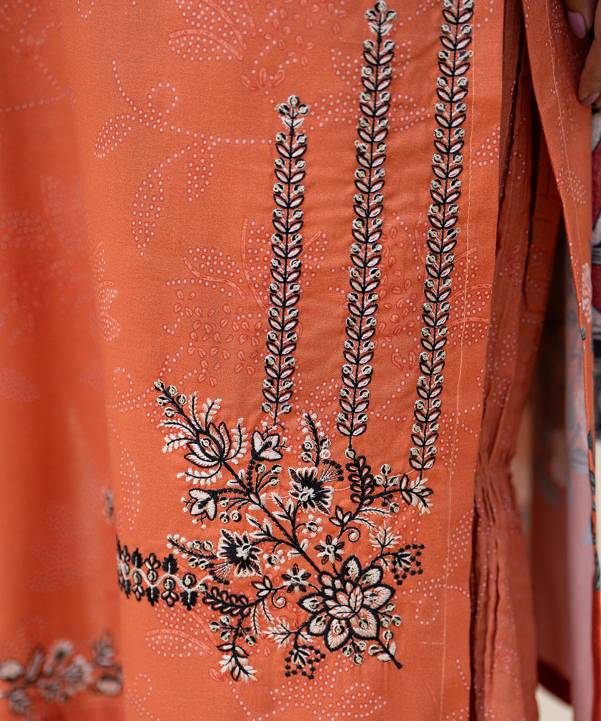 Women Printed Embroidered 3 Piece Suit - CLAC83