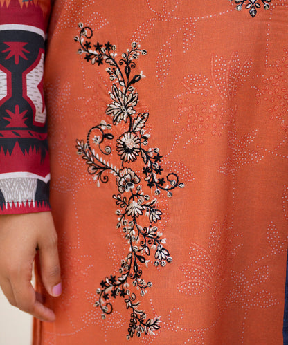 Women Printed Embroidered 3 Piece Suit - CLAC83