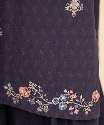 Women Printed Embroidered 3 Piece Suit - CLAC84