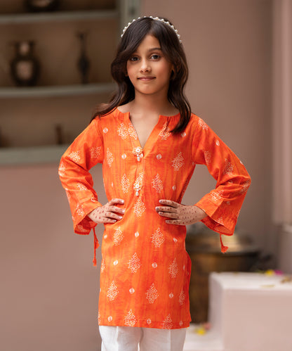 Girl Solid Embroidered 2 Piece Suit - KDS864