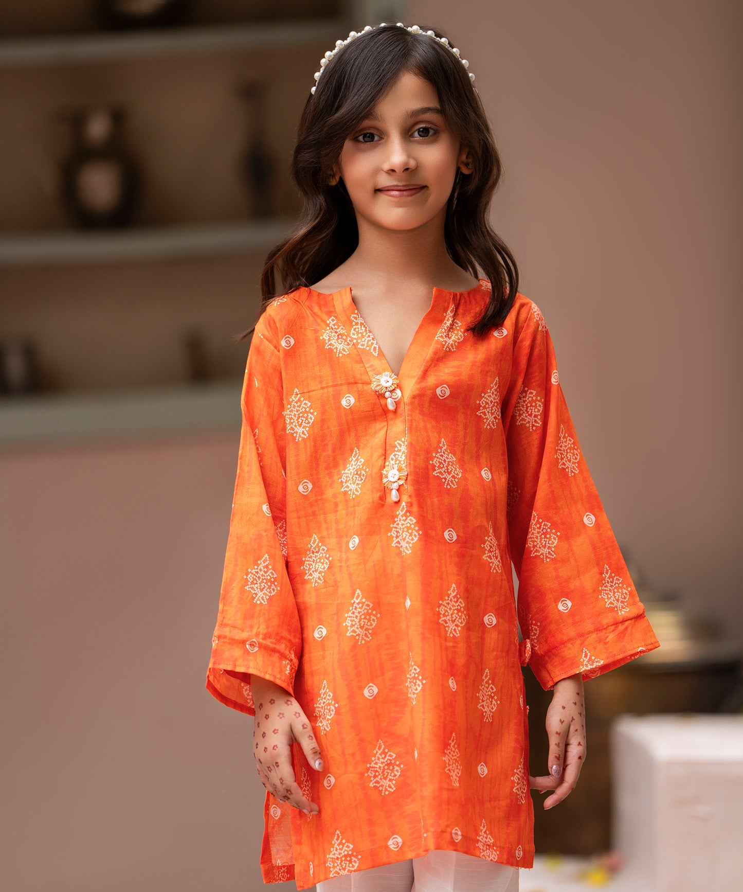 Girl Solid Embroidered 2 Piece Suit - KDS864