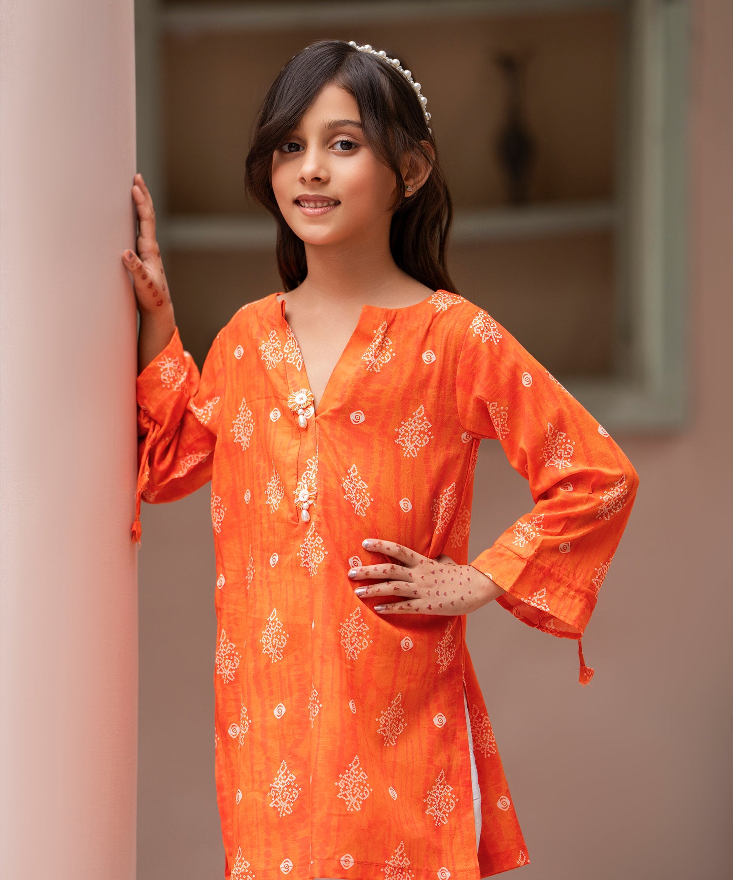 Girl Solid Embroidered 2 Piece Suit - KDS864