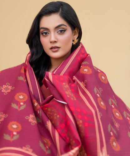 Women Printed Embroidered 3 Piece Suit - CLAC87