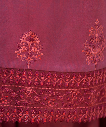 Women Printed Embroidered 3 Piece Suit - CLAC87