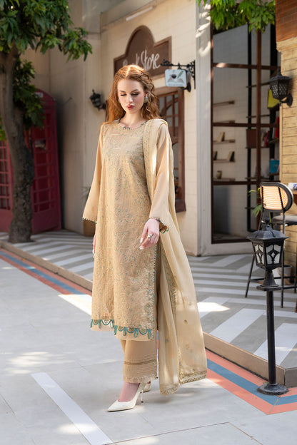 Women Solid Embroidered 3 Piece Suit - ATY001