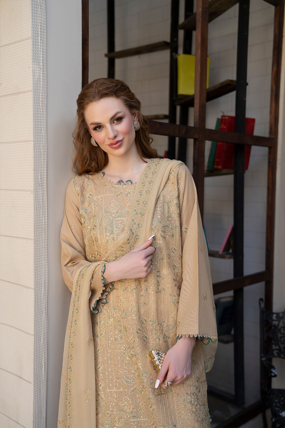 Women Solid Embroidered 3 Piece Suit - ATY001