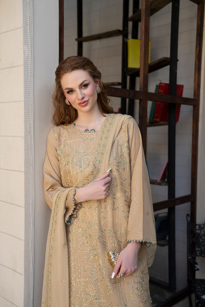 Women Solid Embroidered 3 Piece Suit - ATY001