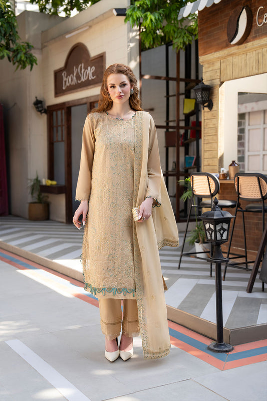 Women Solid Embroidered 3 Piece Suit - ATY001