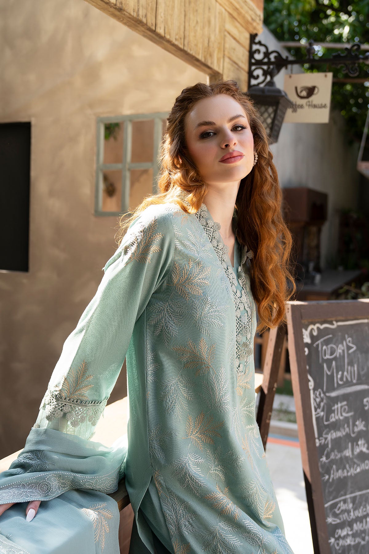 Women Solid Embroidered 3 Piece Suit - ATY002