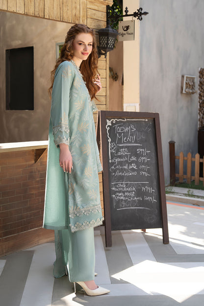 Women Solid Embroidered 3 Piece Suit - ATY002